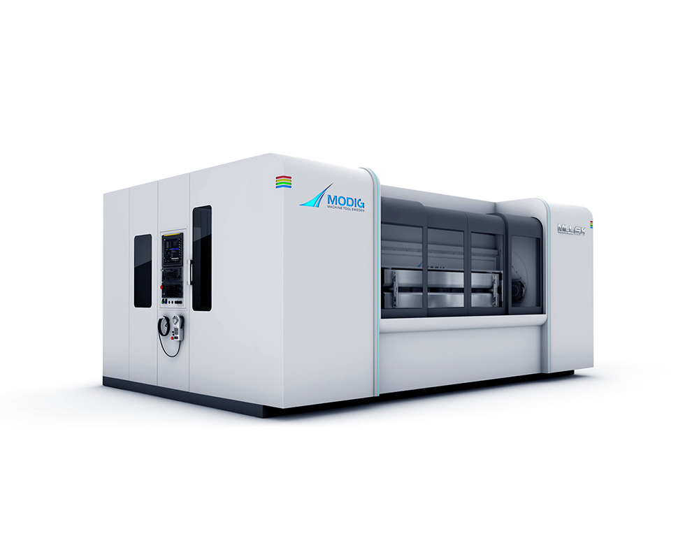 Mill-Ex2, a dual-spindle high-speed machining center developed for aluminum components in aerospace and automotive applications. Featuring independently driven spindles and axes, the machine enables continuous machining with high dynamics, precise control, and exceptional flexibility. 